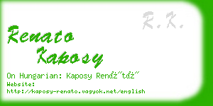 renato kaposy business card